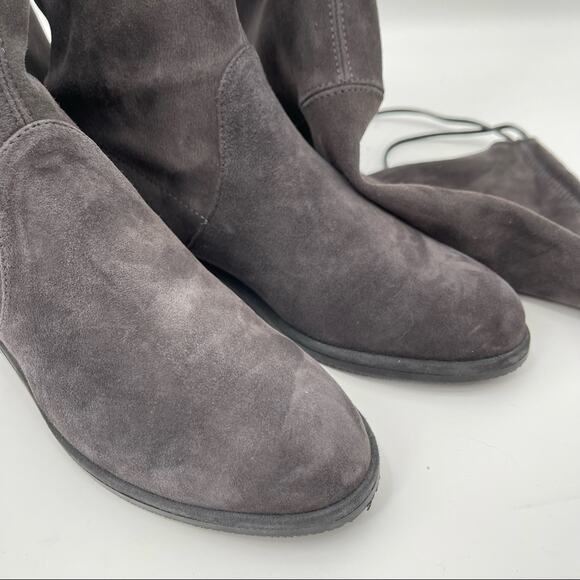 STUART WEITZMAN Lowland Boots Slate Gray Flat Suede Over the Knee NWT Size 5 - Picture 9 of 16